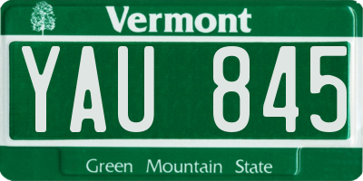 VT license plate YAU845