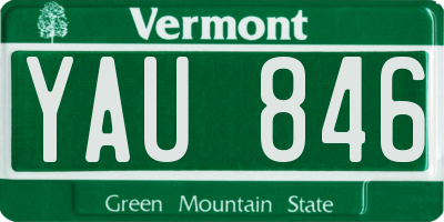 VT license plate YAU846