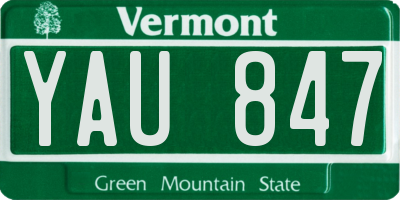 VT license plate YAU847