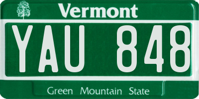 VT license plate YAU848