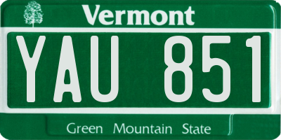 VT license plate YAU851