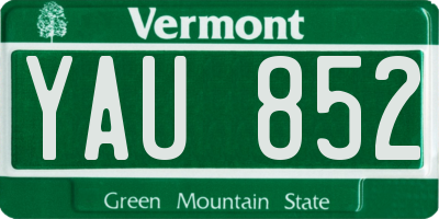 VT license plate YAU852