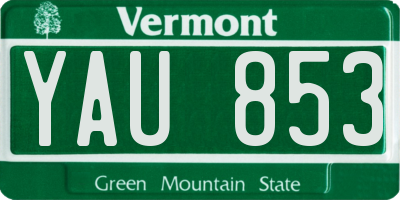 VT license plate YAU853