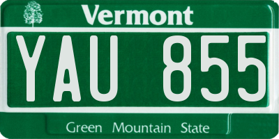 VT license plate YAU855