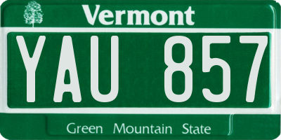 VT license plate YAU857
