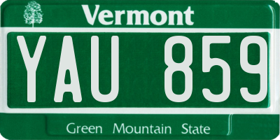 VT license plate YAU859