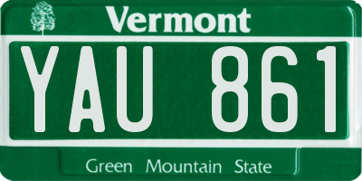 VT license plate YAU861