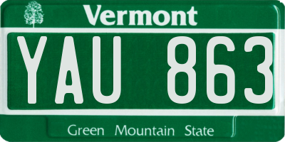 VT license plate YAU863