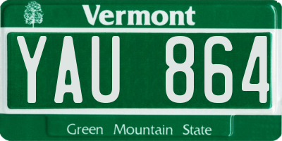 VT license plate YAU864