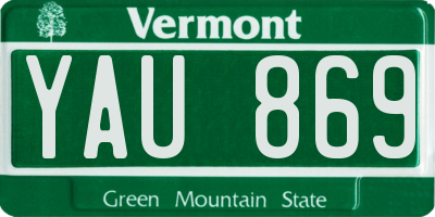 VT license plate YAU869