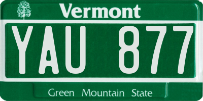 VT license plate YAU877
