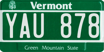 VT license plate YAU878