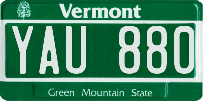 VT license plate YAU880