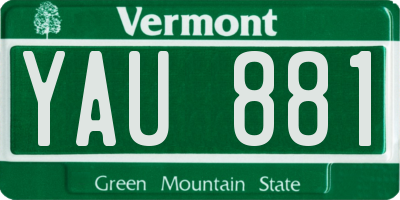 VT license plate YAU881