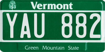 VT license plate YAU882