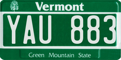 VT license plate YAU883