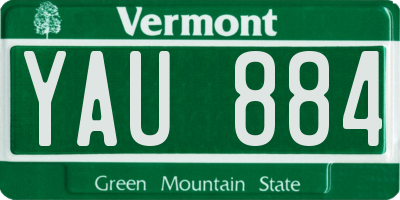 VT license plate YAU884