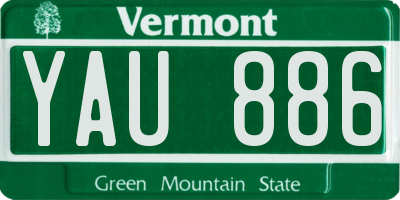 VT license plate YAU886