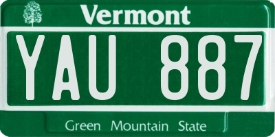 VT license plate YAU887