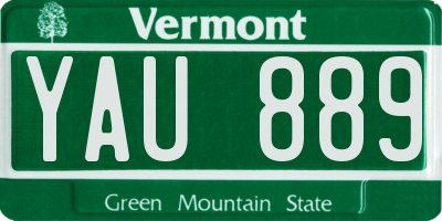VT license plate YAU889