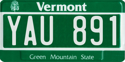 VT license plate YAU891