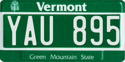 VT license plate YAU895