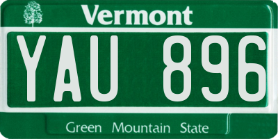 VT license plate YAU896