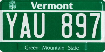 VT license plate YAU897