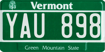VT license plate YAU898