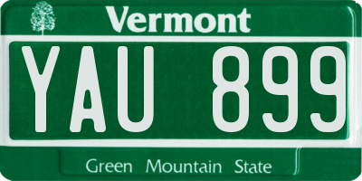 VT license plate YAU899