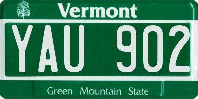 VT license plate YAU902