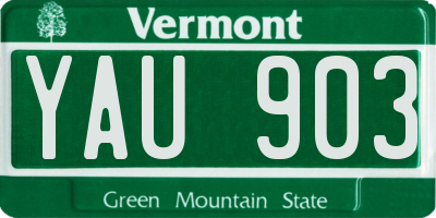 VT license plate YAU903