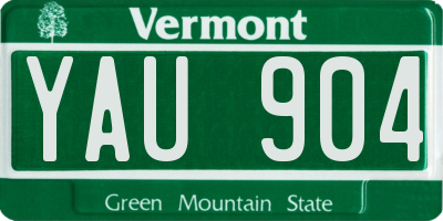 VT license plate YAU904
