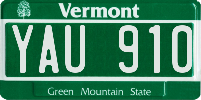 VT license plate YAU910