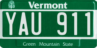 VT license plate YAU911