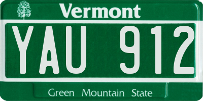 VT license plate YAU912