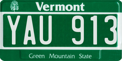 VT license plate YAU913