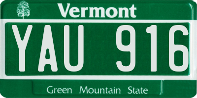 VT license plate YAU916