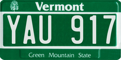 VT license plate YAU917