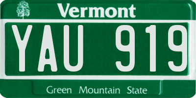 VT license plate YAU919