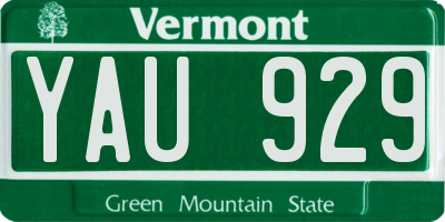 VT license plate YAU929