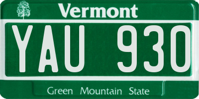 VT license plate YAU930