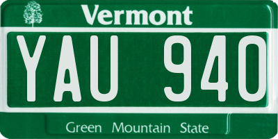 VT license plate YAU940