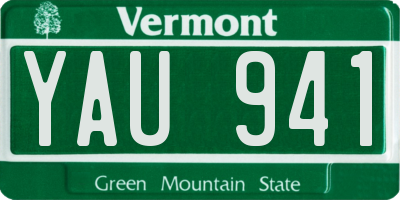VT license plate YAU941