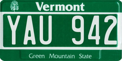 VT license plate YAU942