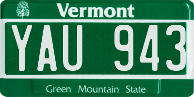 VT license plate YAU943