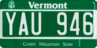 VT license plate YAU946
