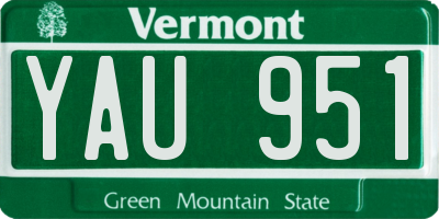 VT license plate YAU951