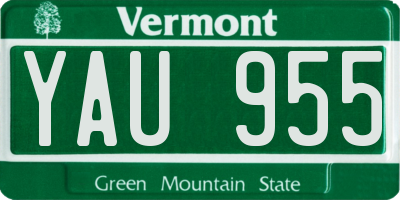 VT license plate YAU955