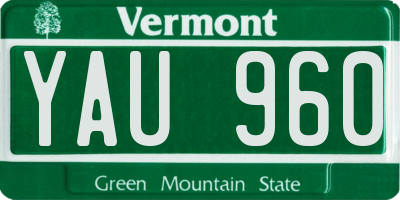 VT license plate YAU960